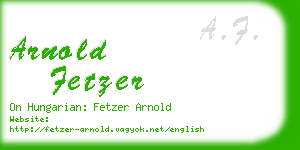 arnold fetzer business card